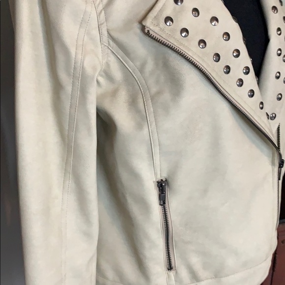 Rhyme & Echo Distressed Vegan Leather Moto Jacket - Picture 3 of 9